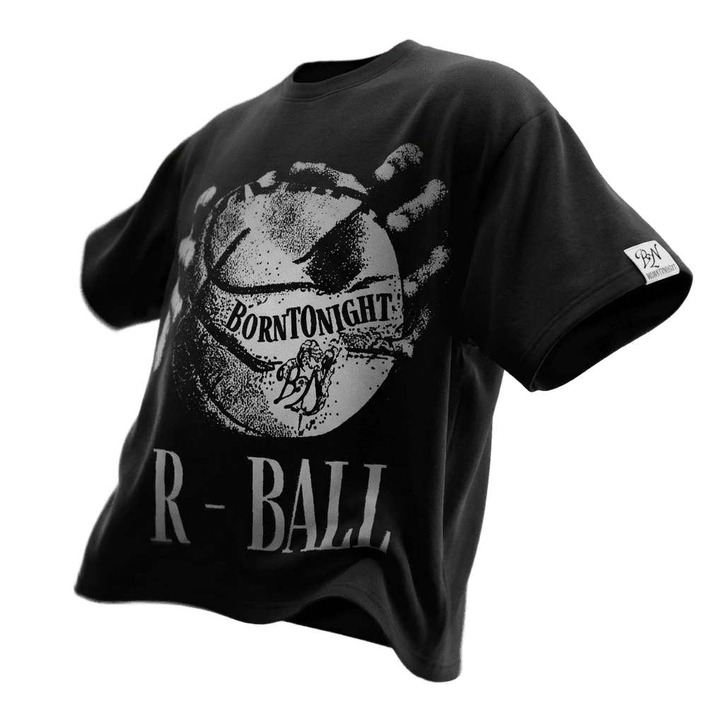 T-shirt oversize noir R-BALL